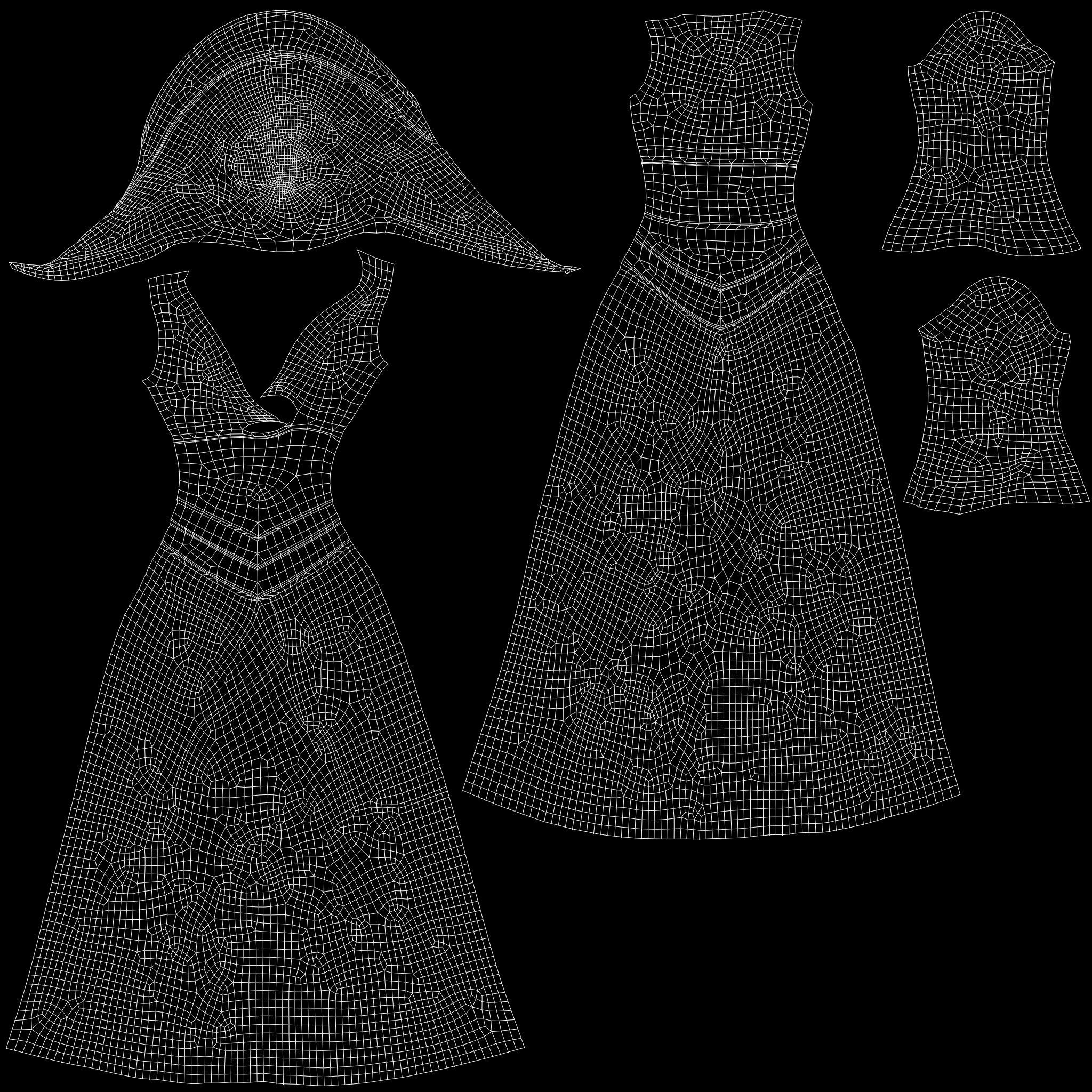 Stahma Hooded Gown With Hair  Low-poly 3D model_10