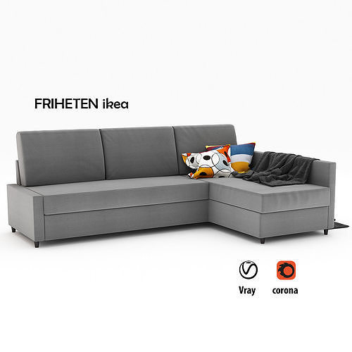 FRIHETEN sectional sofa with blanket 3D model