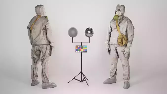 Soviet Liquidator of nuclear accident of Chernobyl 58 Low-poly 3D model