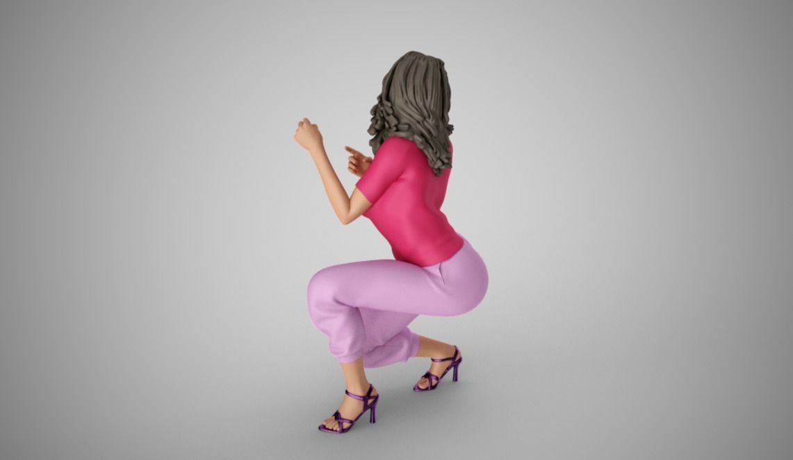 Hiding Woman 3D print model_7