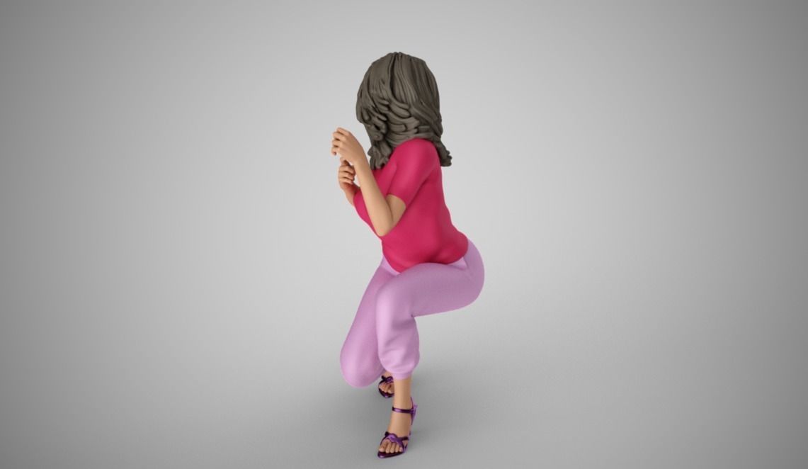 Hiding Woman 3D print model_8