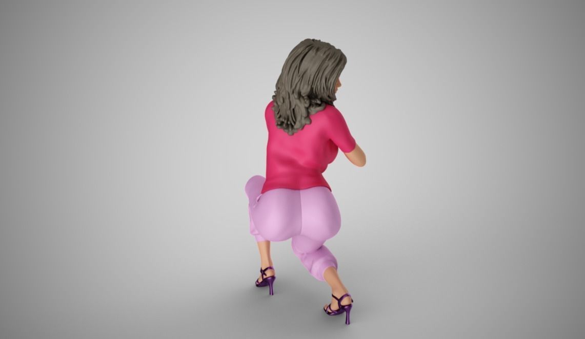 Hiding Woman 3D print model_5