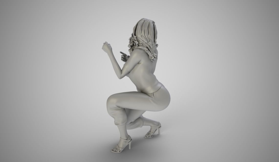 Hiding Woman 3D print model_3