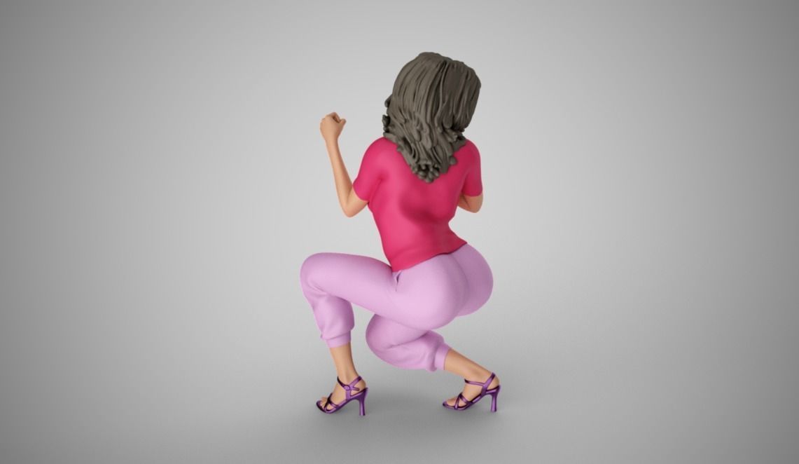 Hiding Woman 3D print model_6