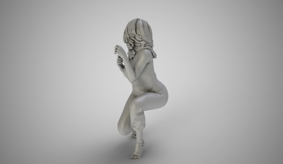 Hiding Woman 3D print model_2