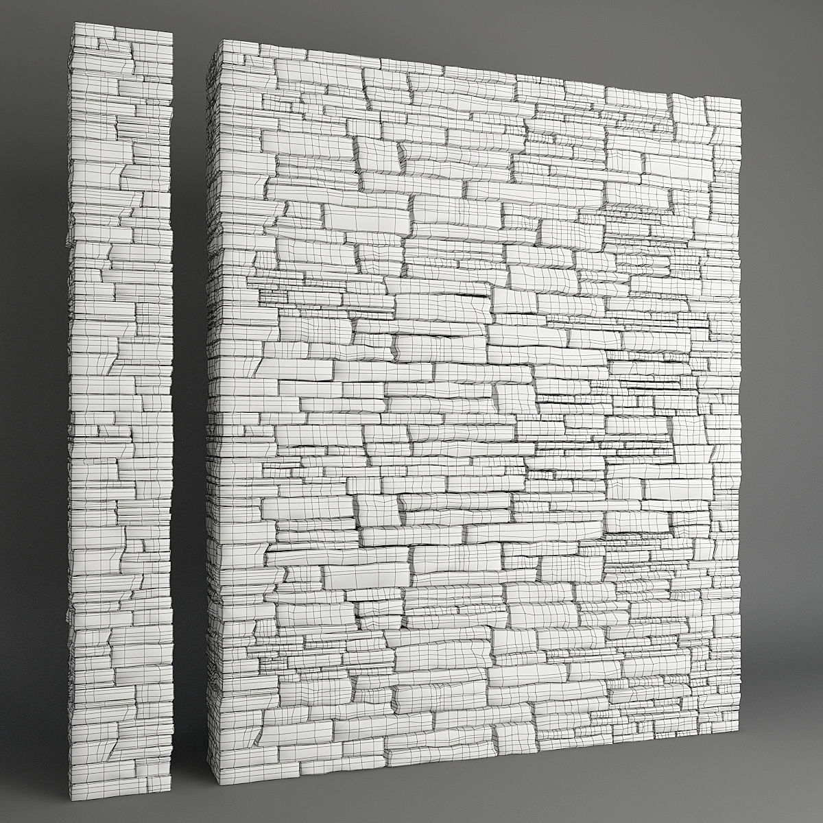 Stone Wall 3D model_1