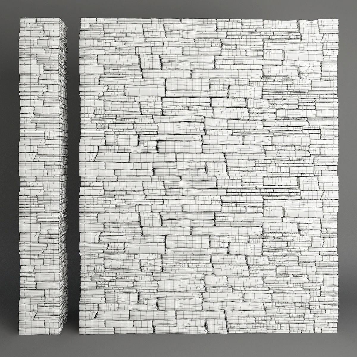 Stone Wall 3D model_3