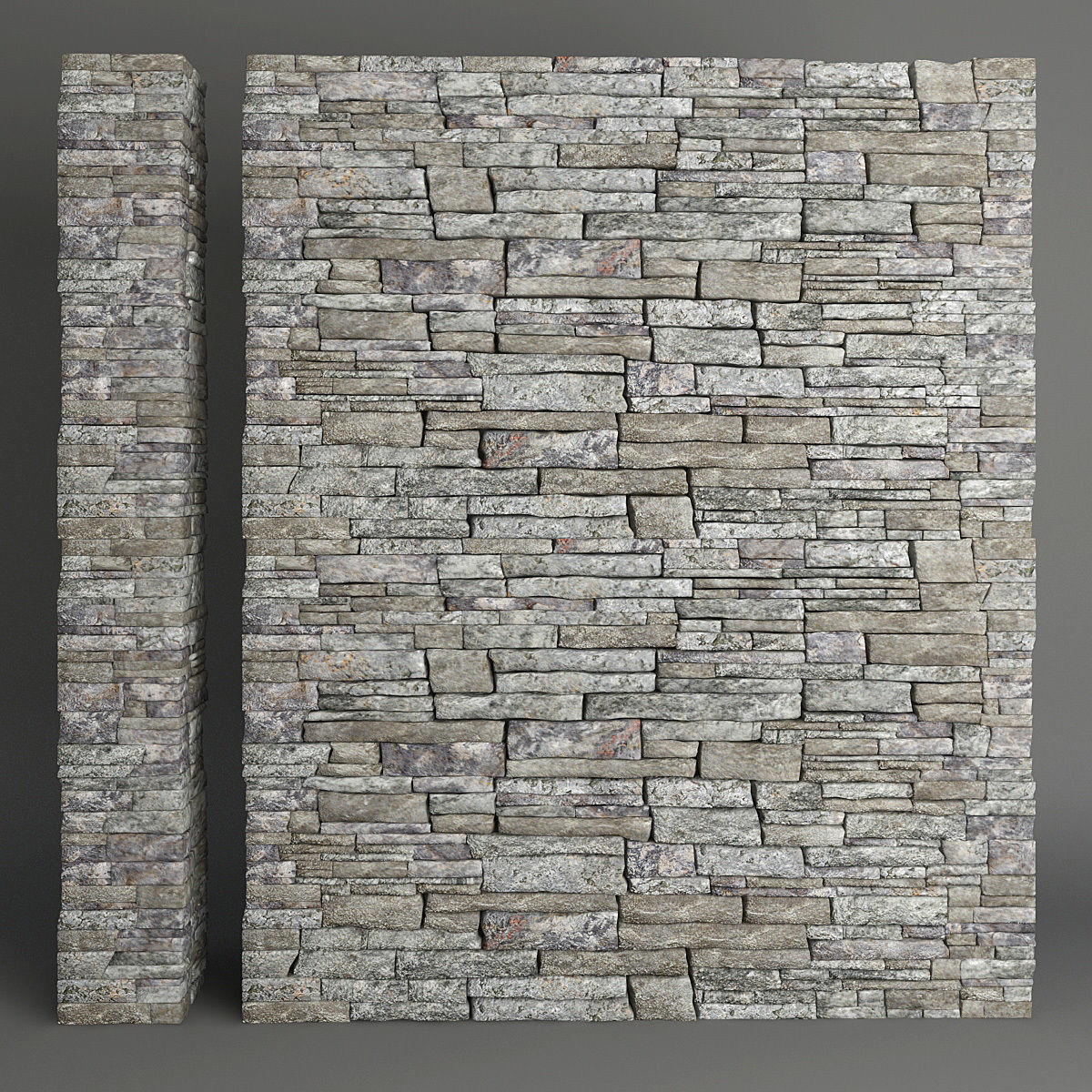 Stone Wall 3D model_2