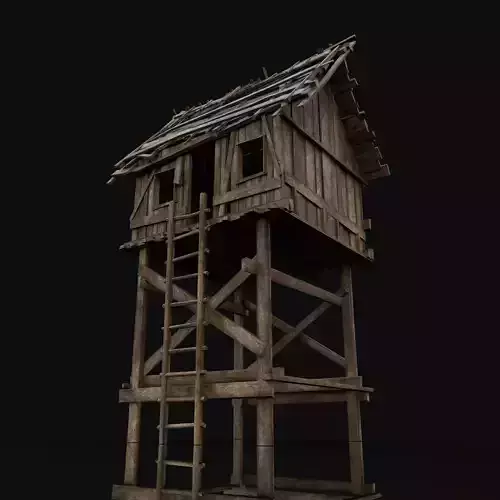Next Gen AAA Wooden Medieval Watchtower Low-poly 3D model