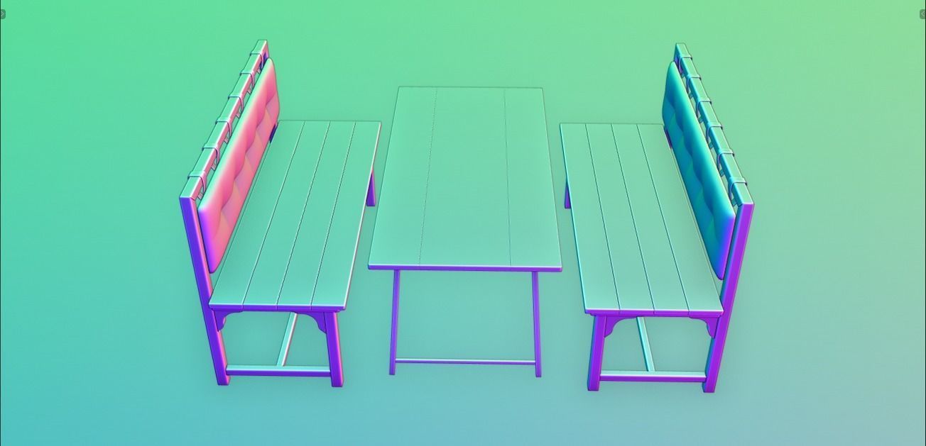 Cafe Table 3D model_15