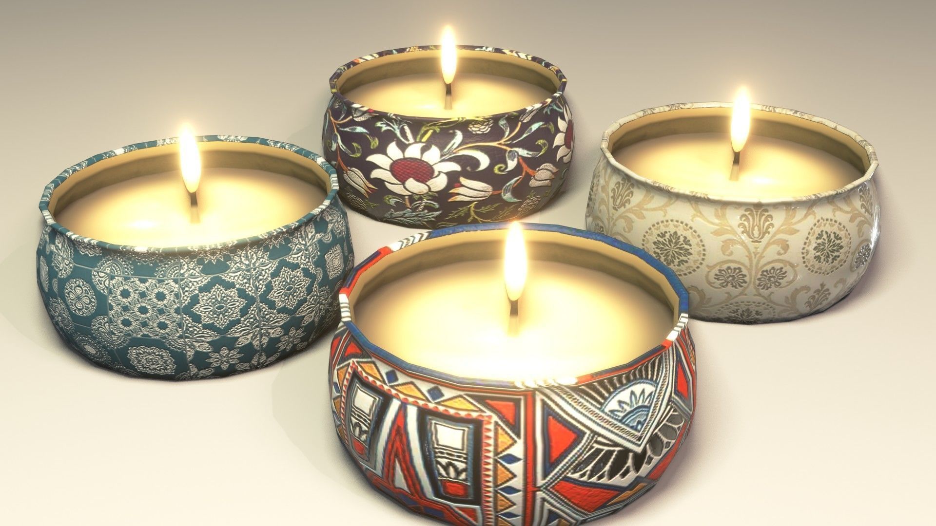 Candles 3D Model Low-poly 3D model_11