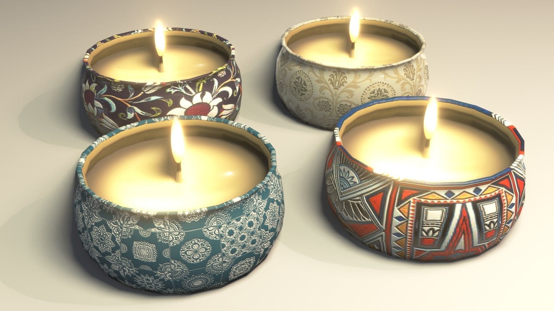 Candles 3D Model Low-poly 3D model_13