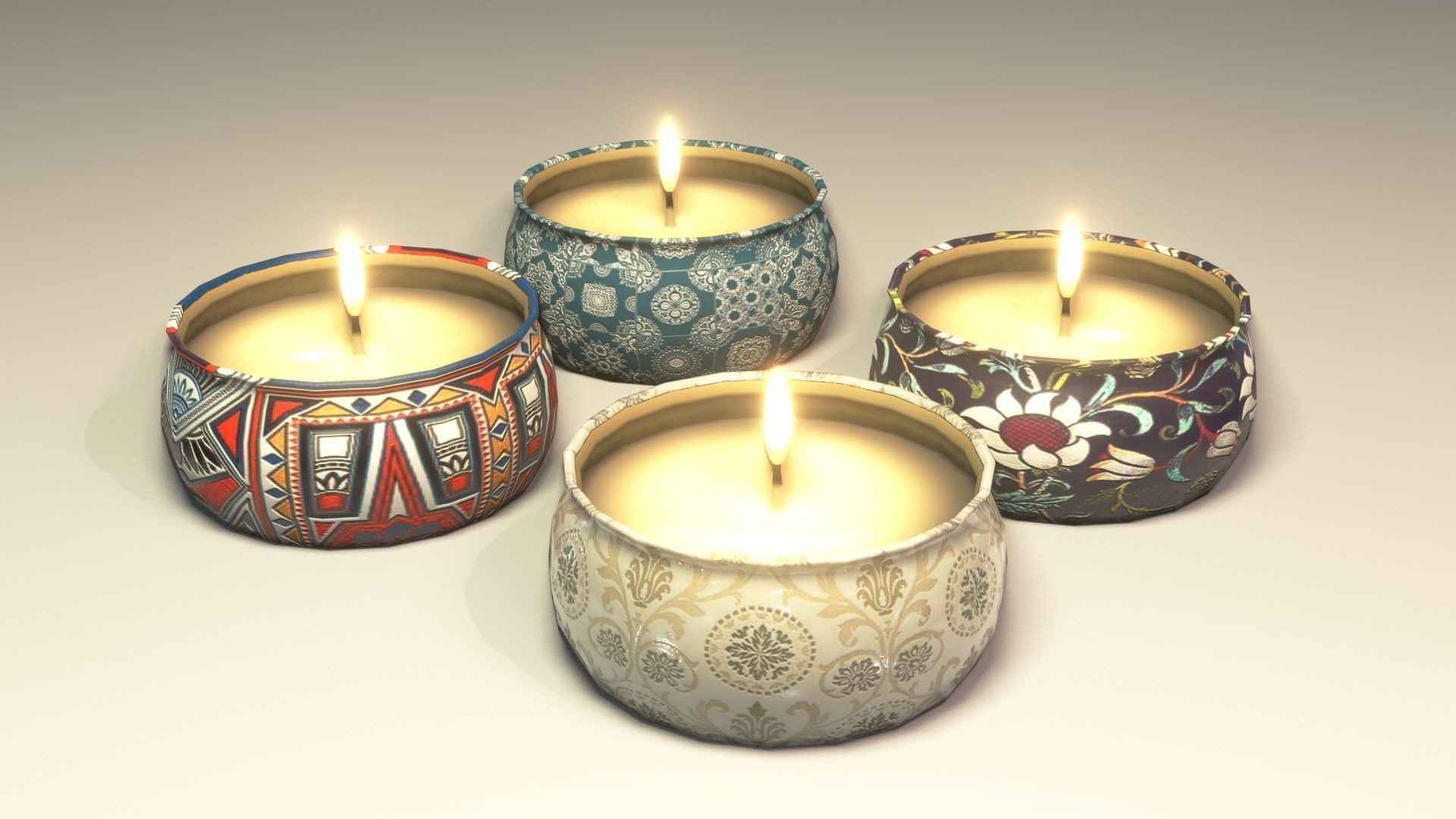 Candles 3D Model Low-poly 3D model_2
