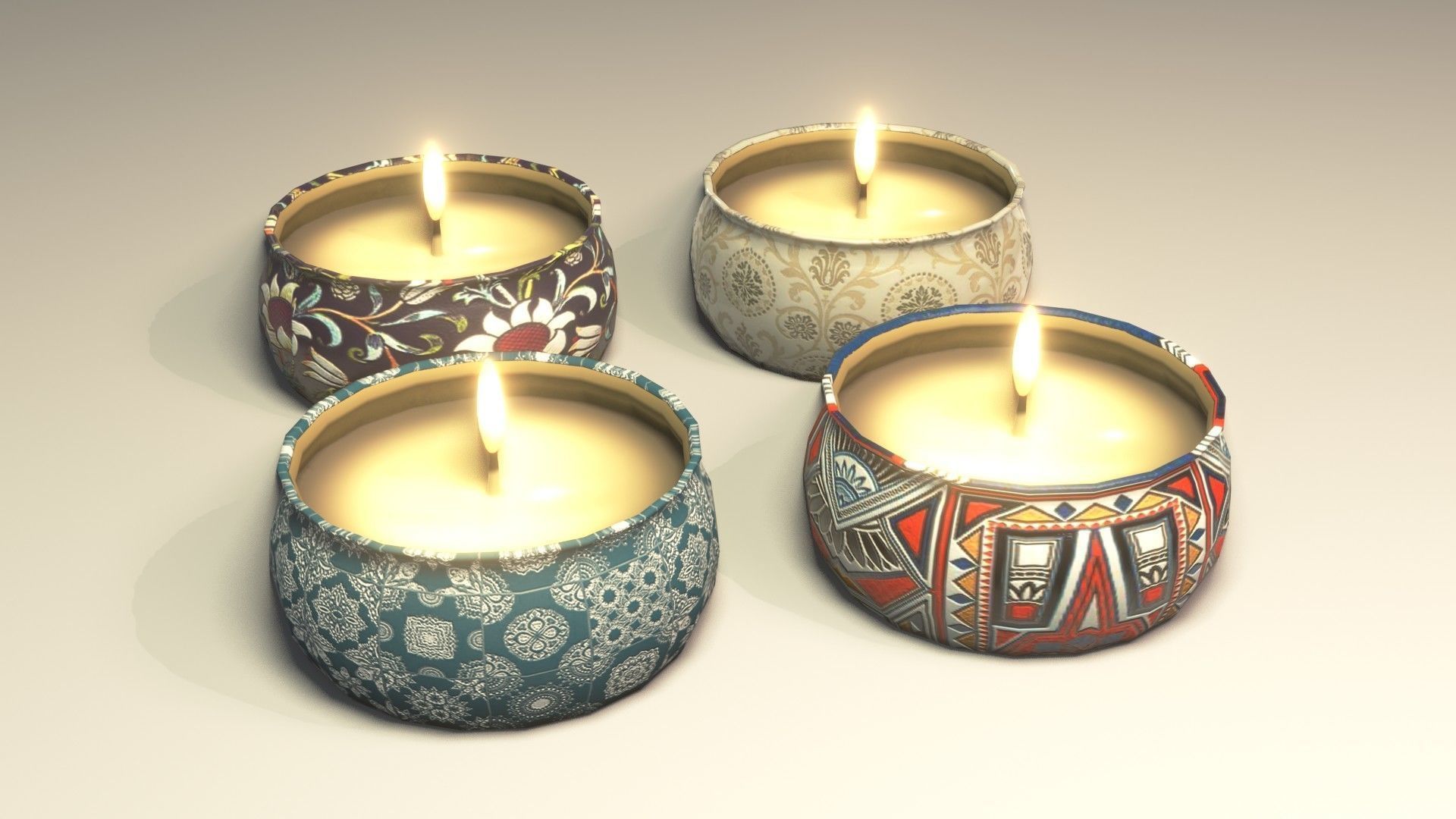 Candles 3D Model Low-poly 3D model_4