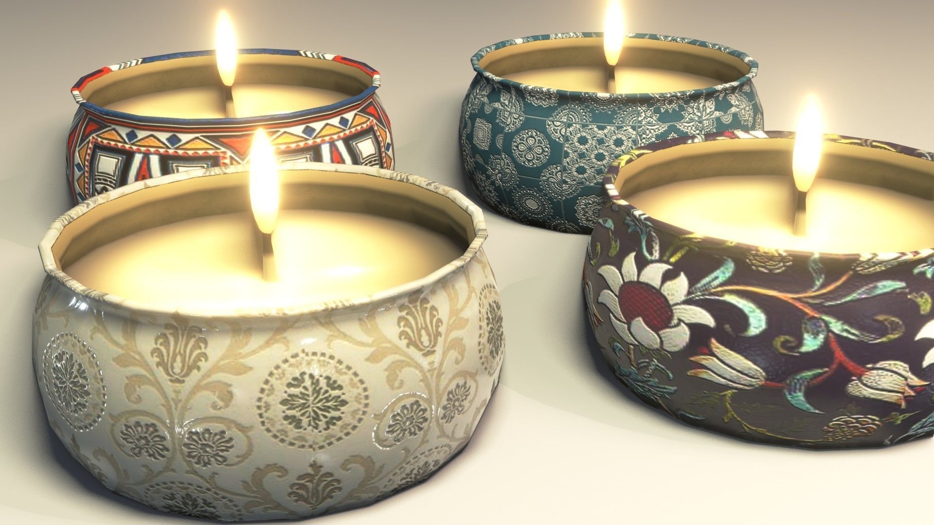 Candles 3D Model Low-poly 3D model_5