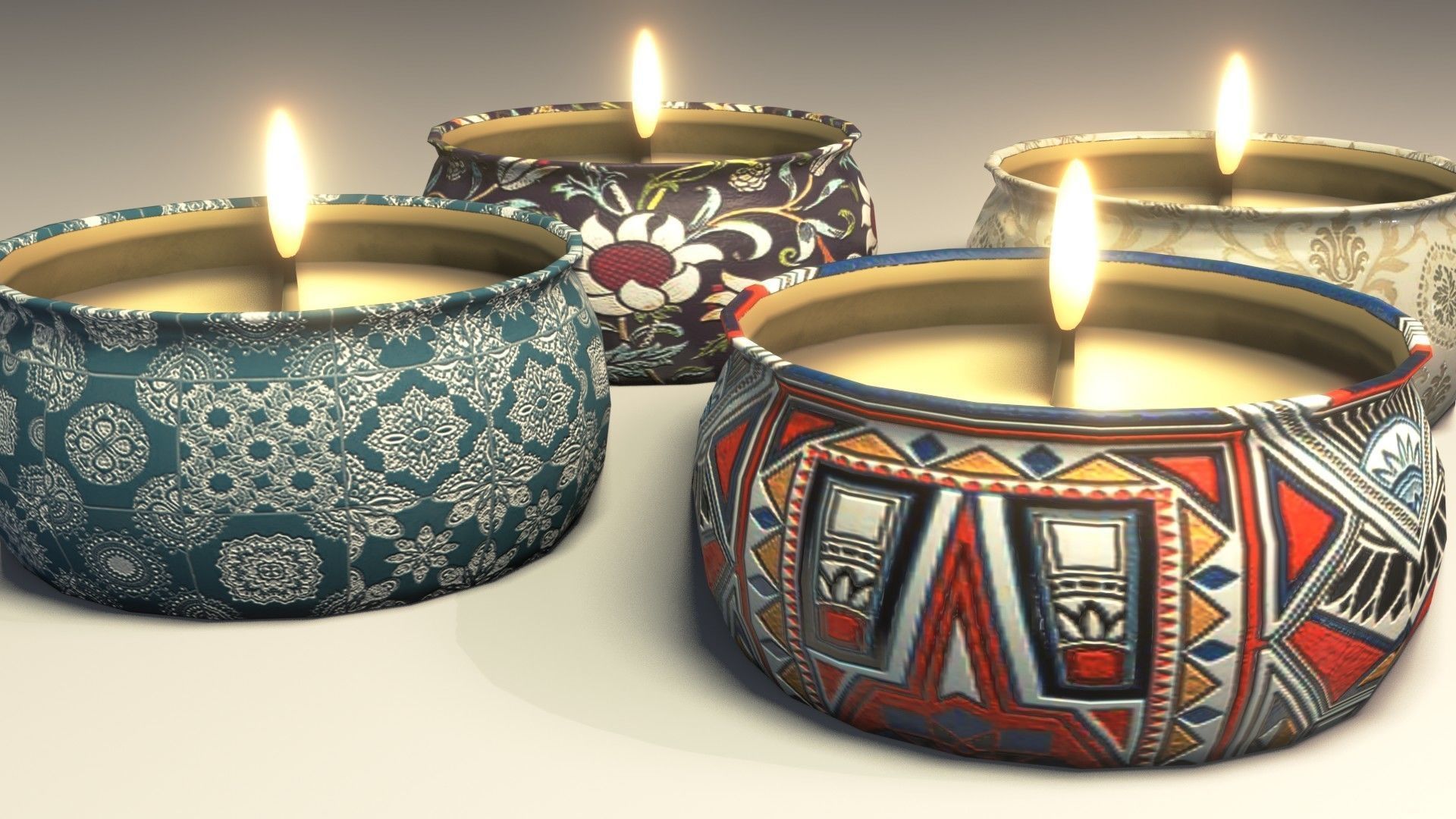 Candles 3D Model Low-poly 3D model_6