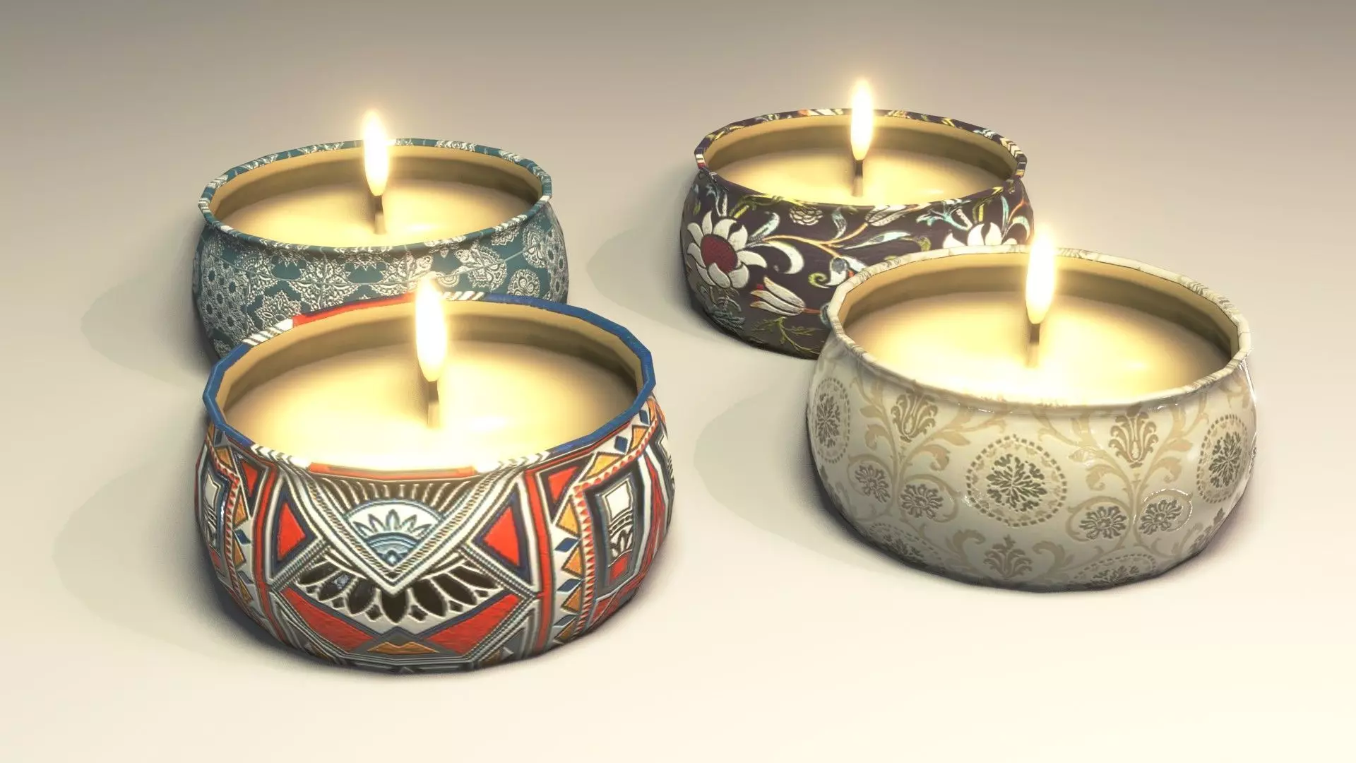Candles 3D Model Low-poly 3D model_0