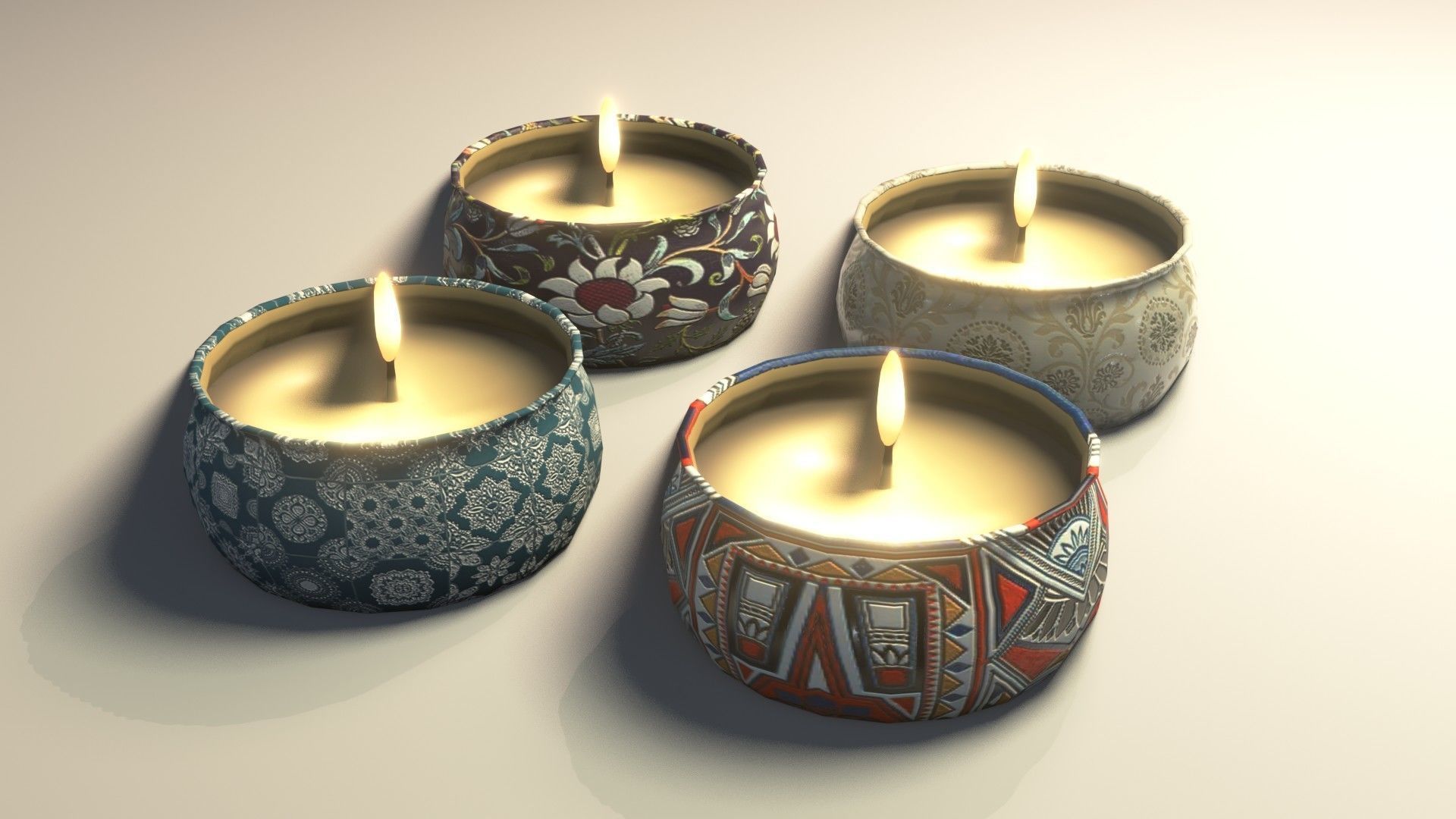 Candles 3D Model Low-poly 3D model_3