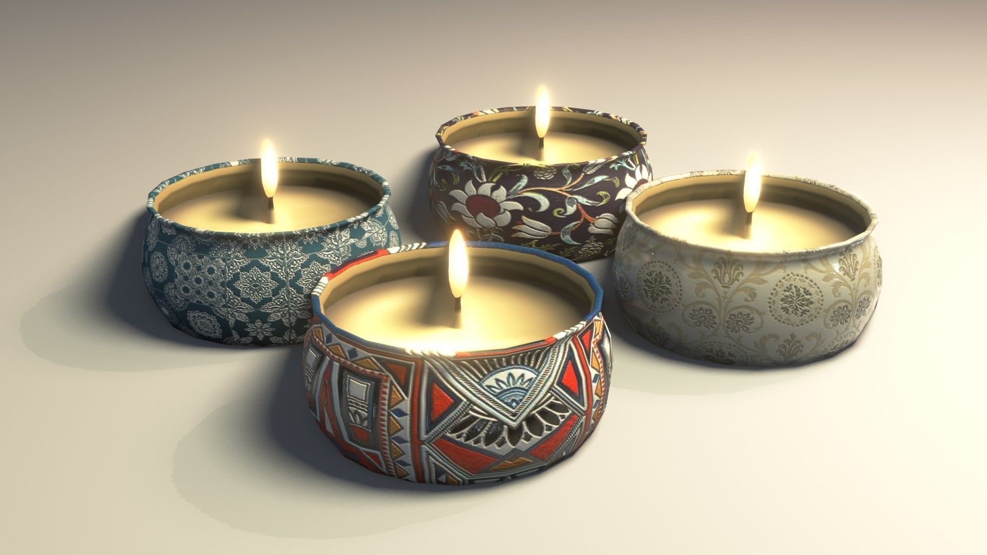 Candles 3D Model Low-poly 3D model_20