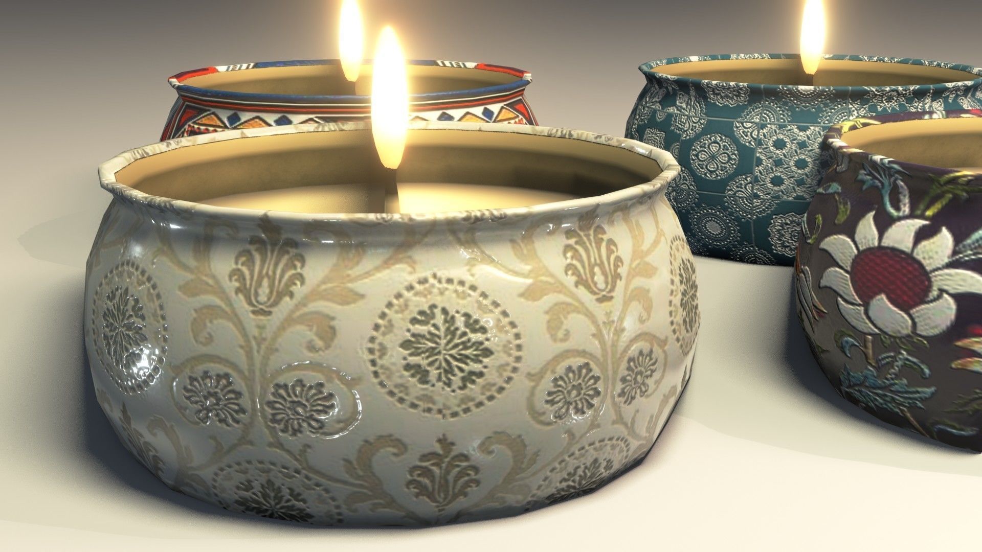 Candles 3D Model Low-poly 3D model_8