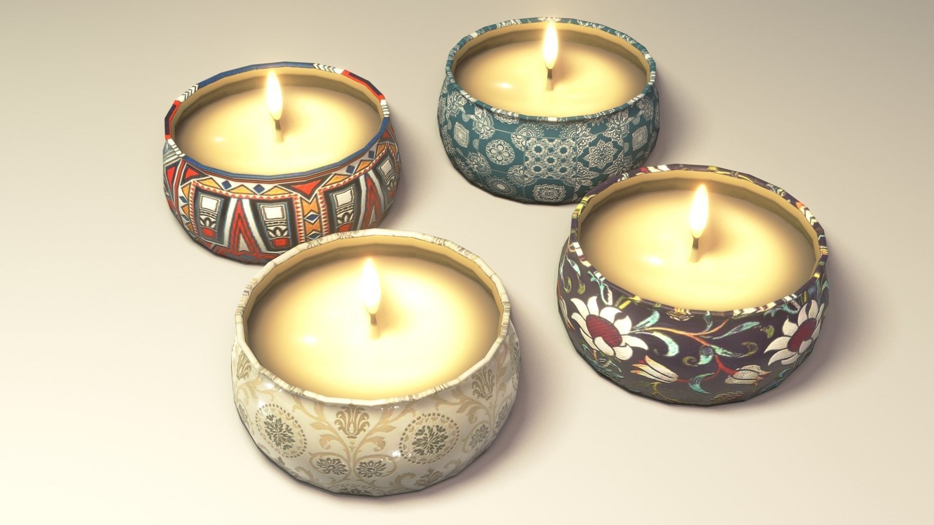 Candles 3D Model Low-poly 3D model_18