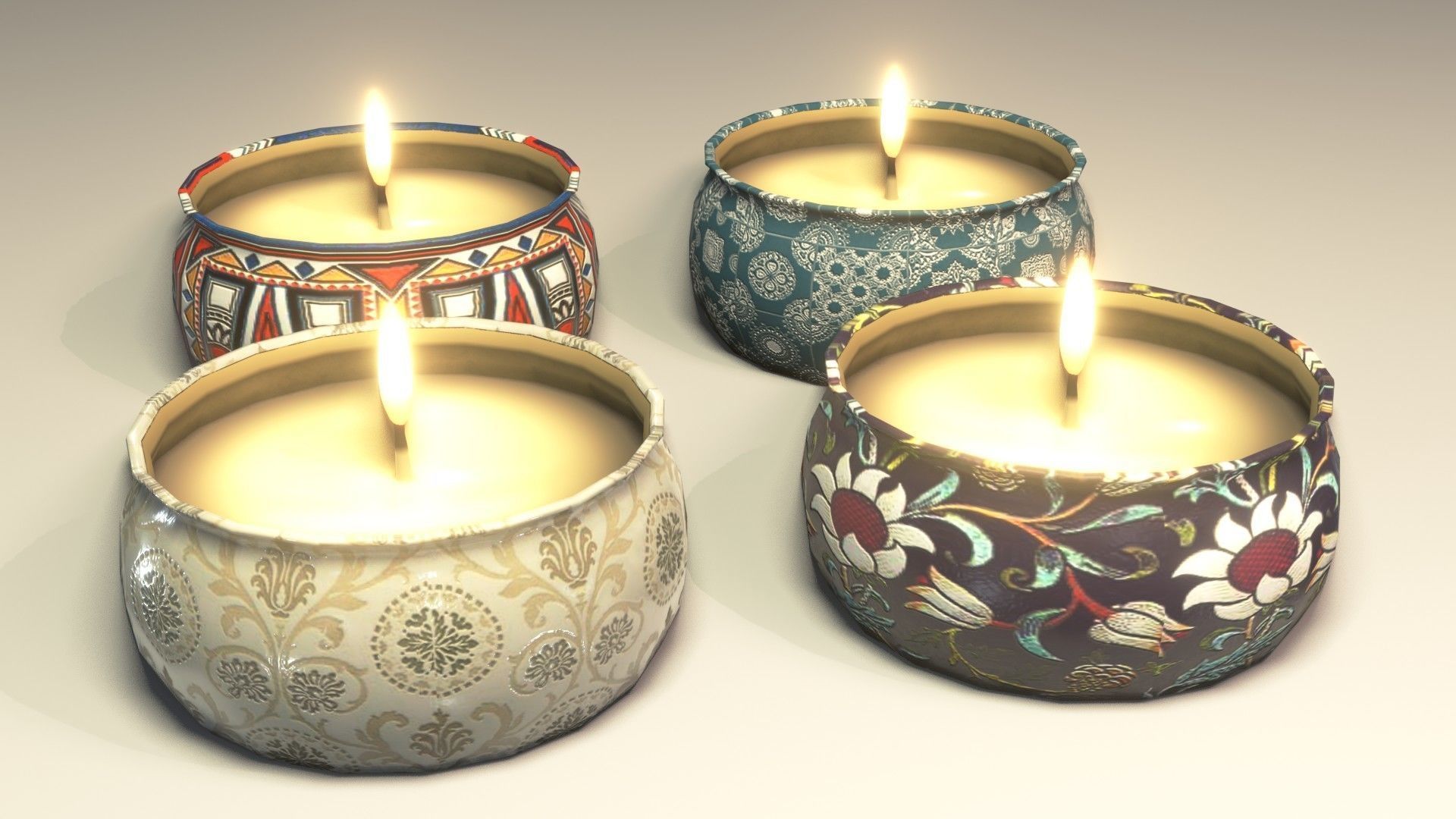 Candles 3D Model Low-poly 3D model_12