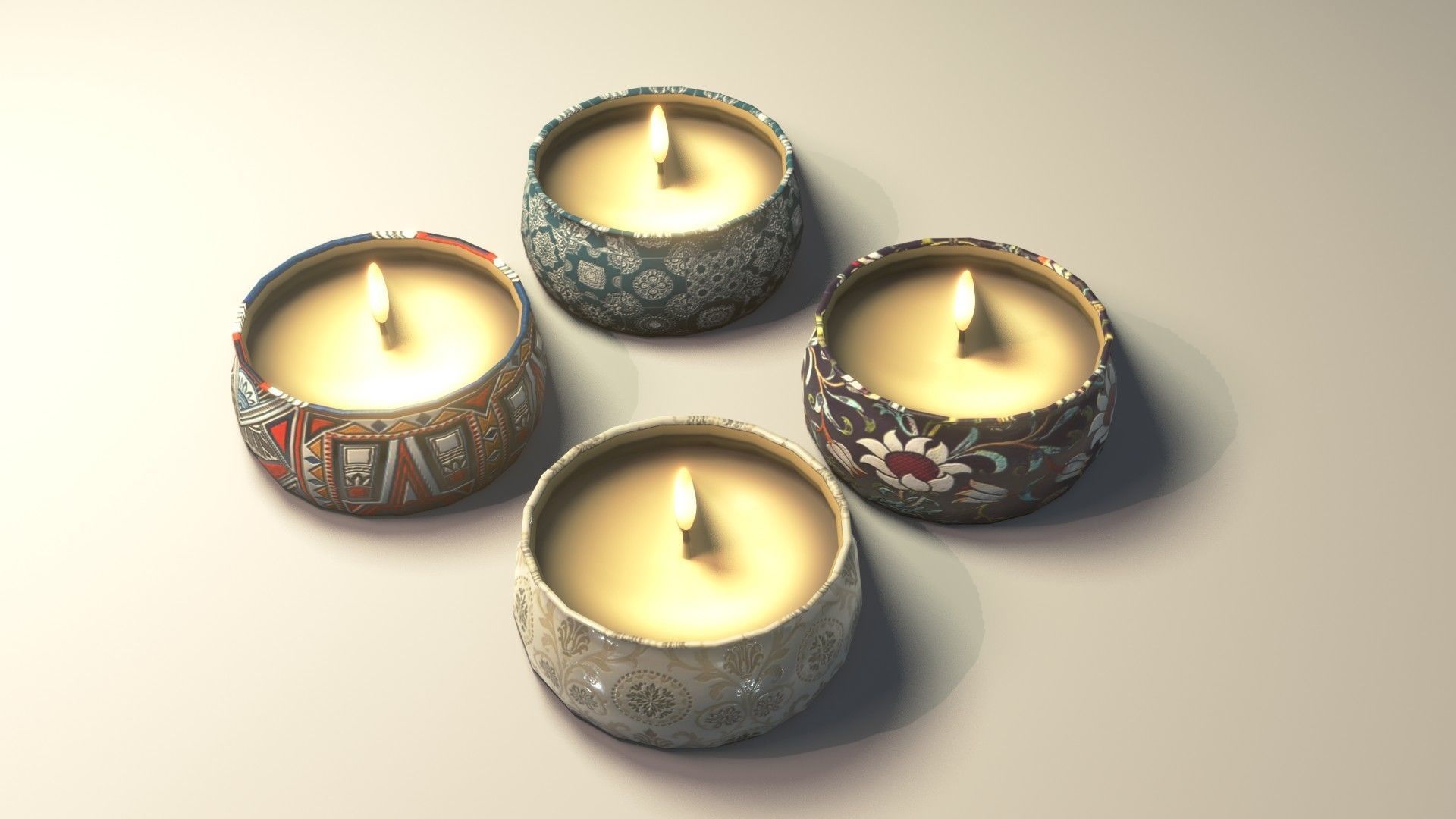 Candles 3D Model Low-poly 3D model_10