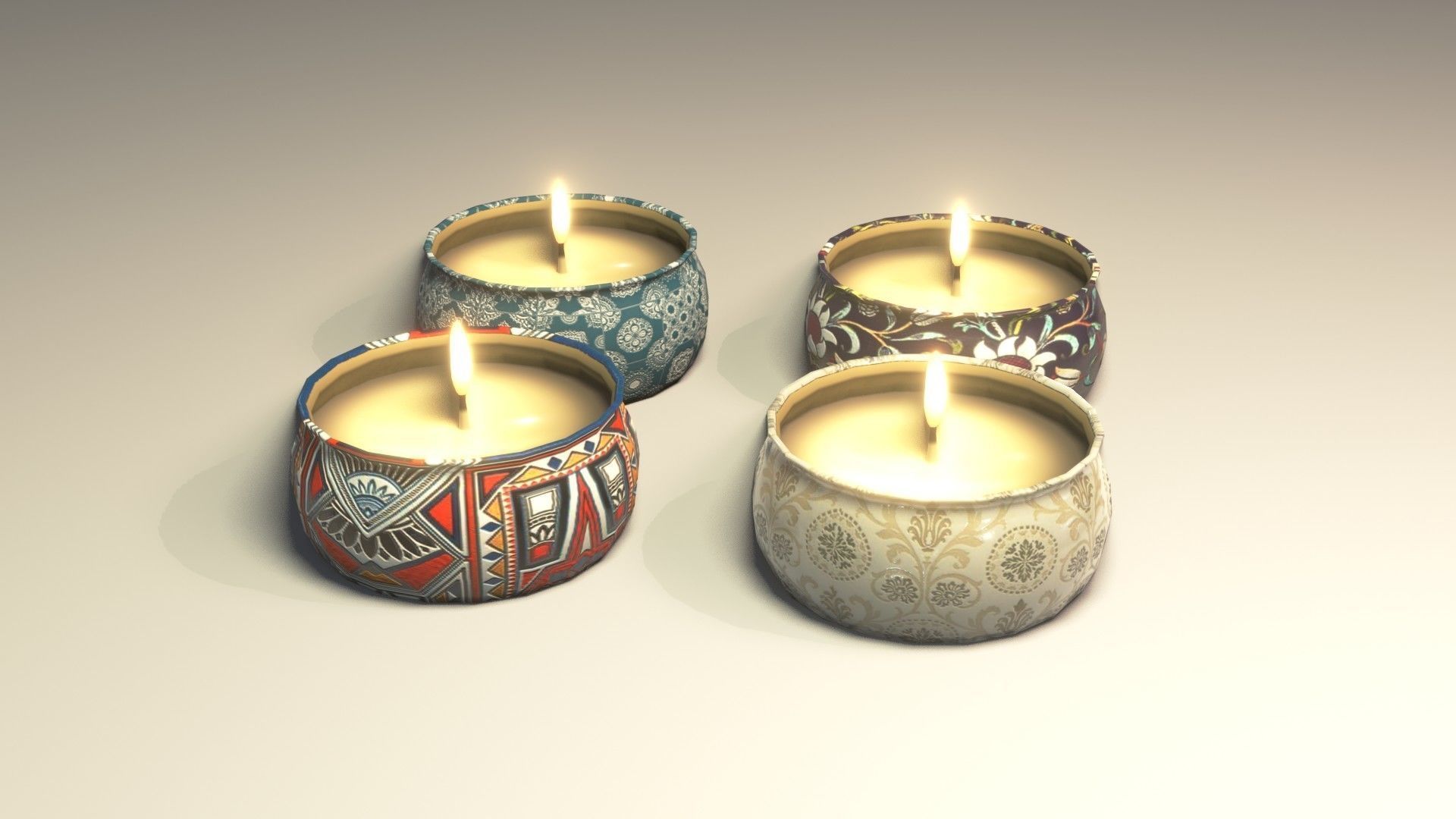 Candles 3D Model Low-poly 3D model_19