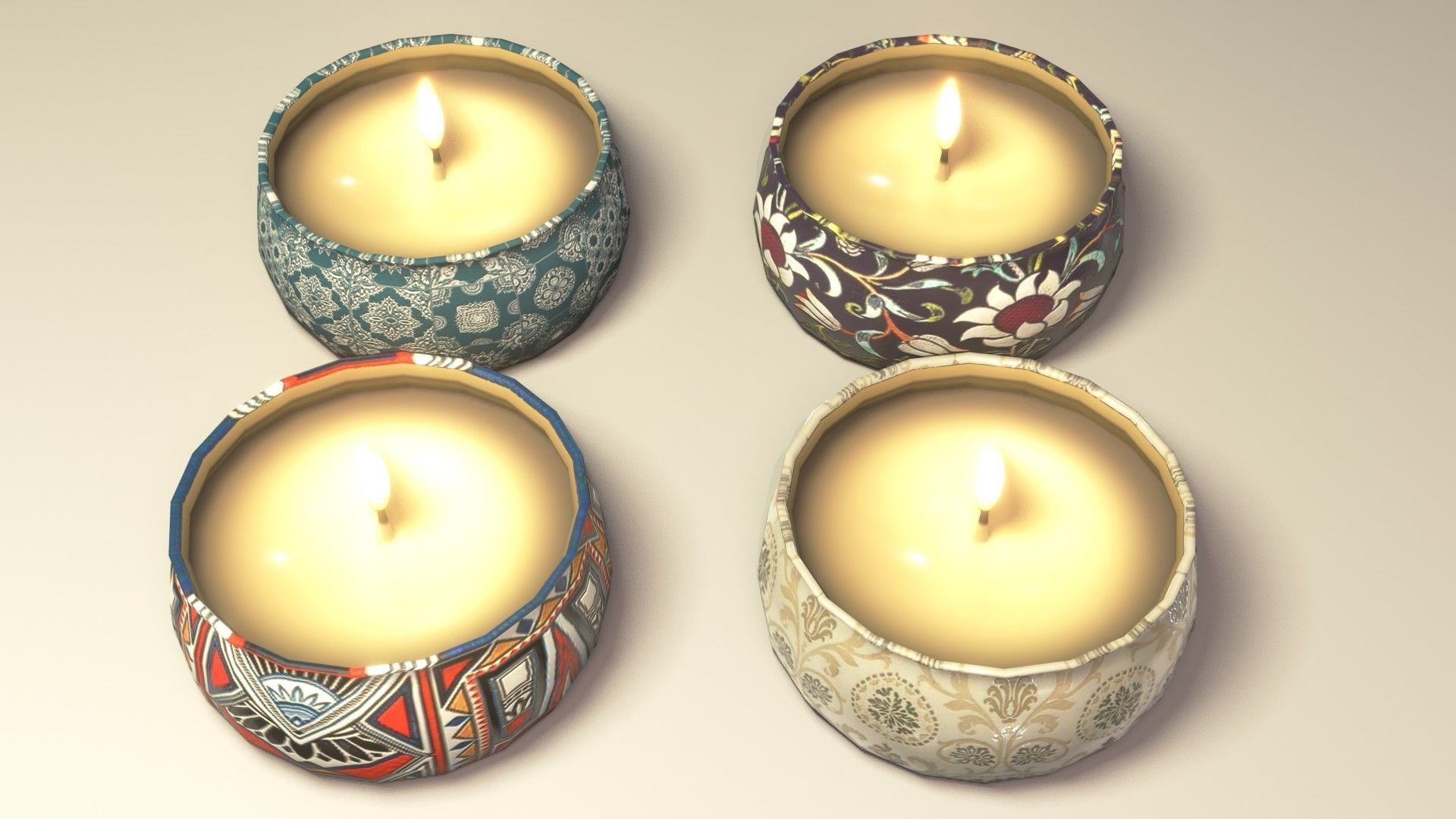 Candles 3D Model Low-poly 3D model_16