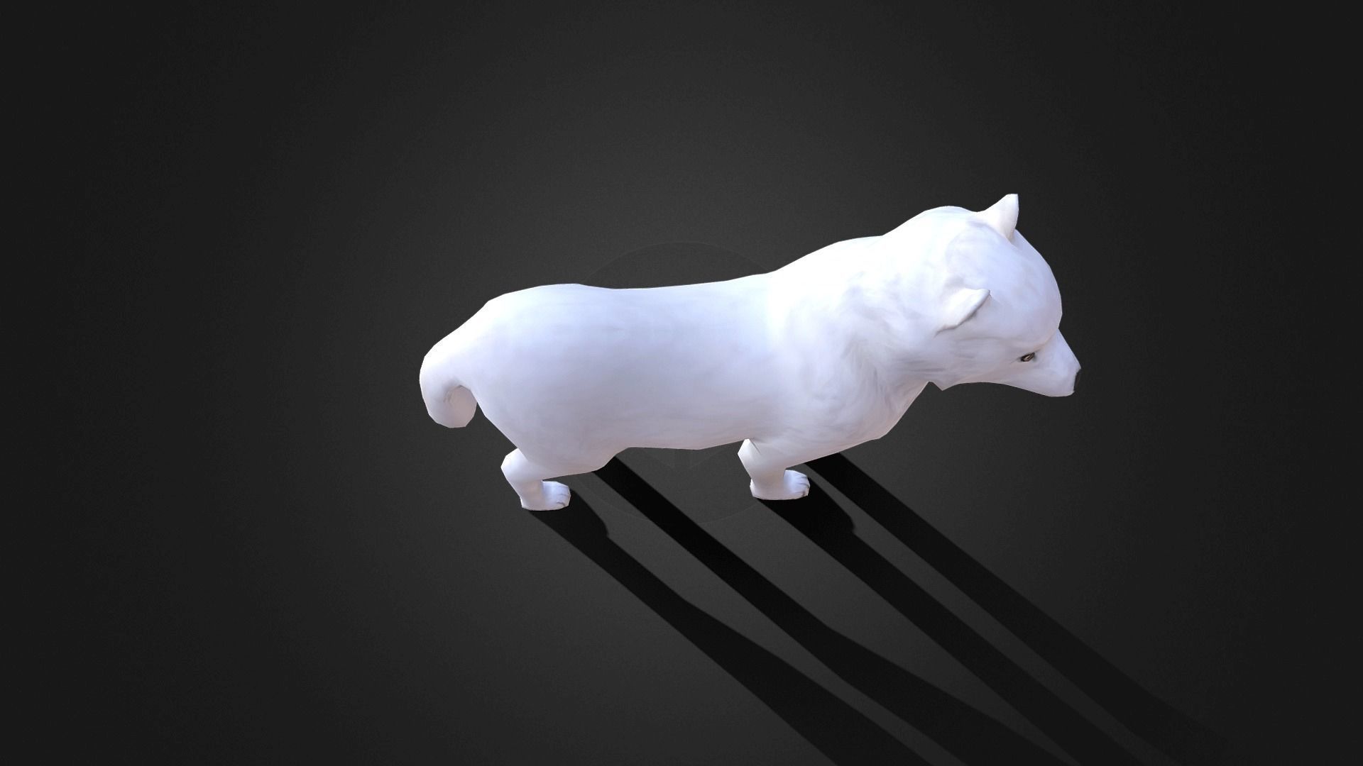 Low poly Arctic Wolf - Idle Animated Low-poly 3D model_11