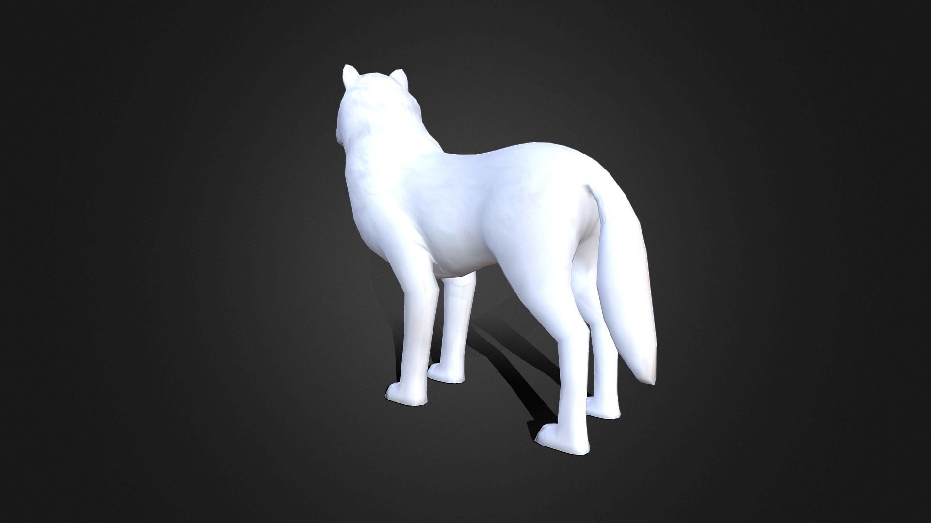 Low poly Arctic Wolf - Idle Animated Low-poly 3D model_3