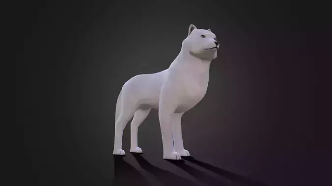 Low poly Arctic Wolf - Idle Animated