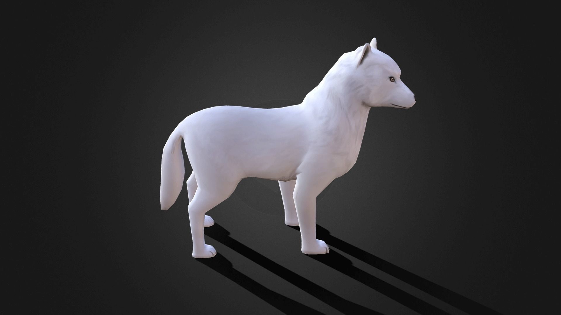 Low poly Arctic Wolf - Idle Animated Low-poly 3D model_9