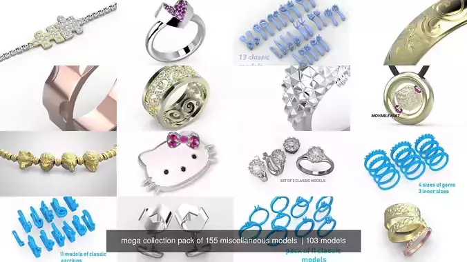 mega collection pack of 155 miscellaneous models  