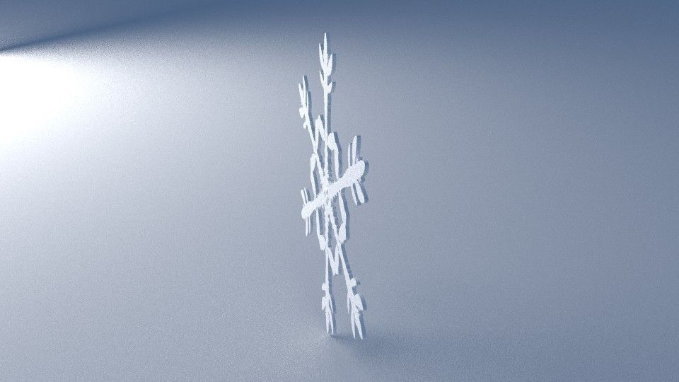 snowflake Christmas-tree ornament 3D print model_1