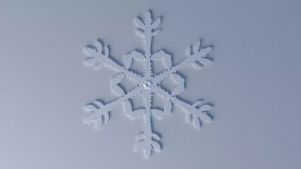 snowflake Christmas-tree ornament 3D print model_0