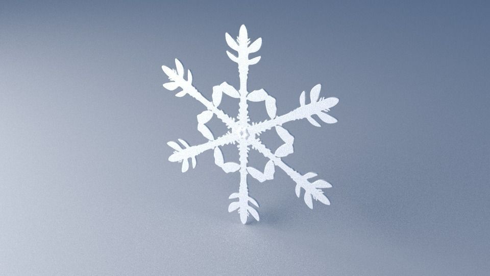 snowflake Christmas-tree ornament 3D print model_2