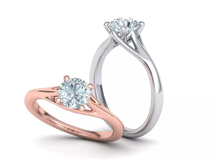 1ct Diamond Engagement ring Solitaire ring 3dmodel 3D print model