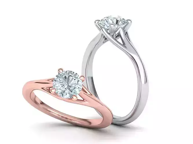 1ct Diamond Engagement ring  Solitaire ring 3dmodel 3D print model