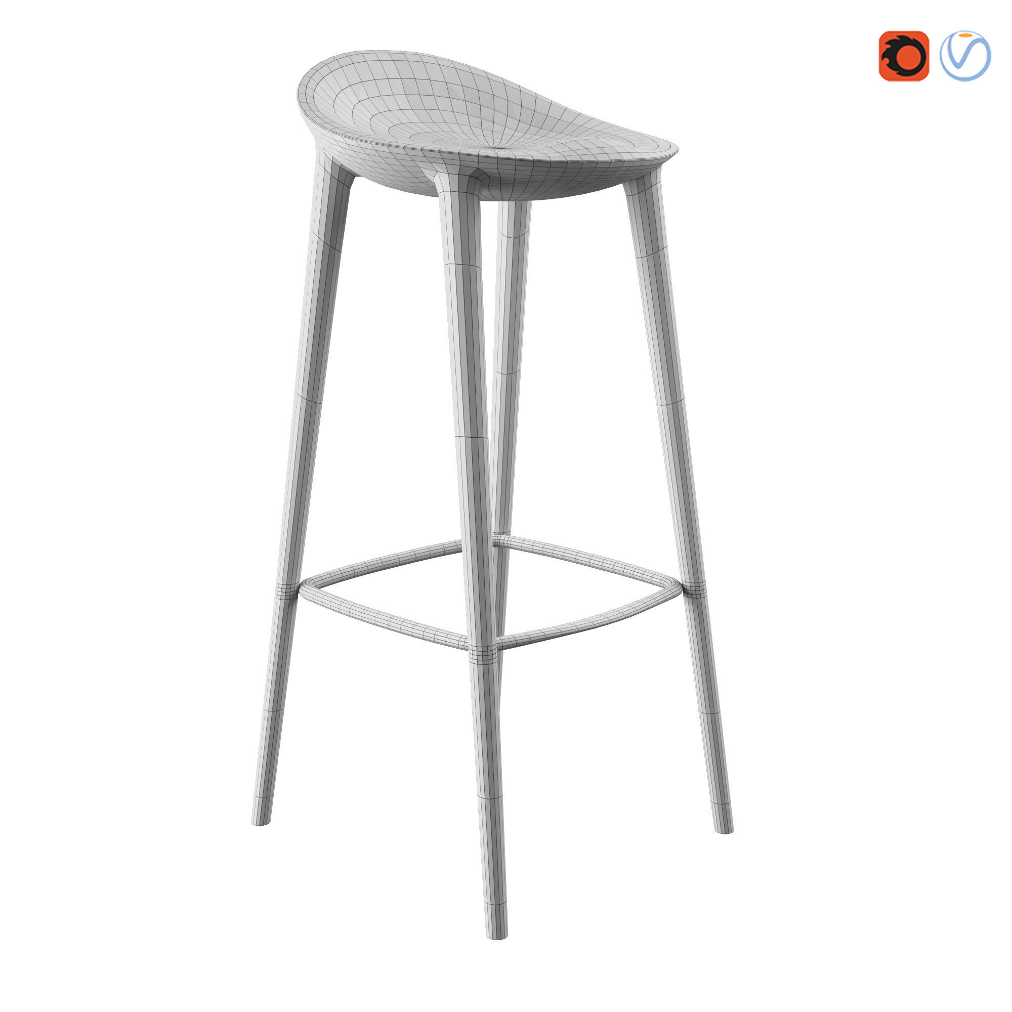 Bar Stool by Inoda and sveje 3D model_3