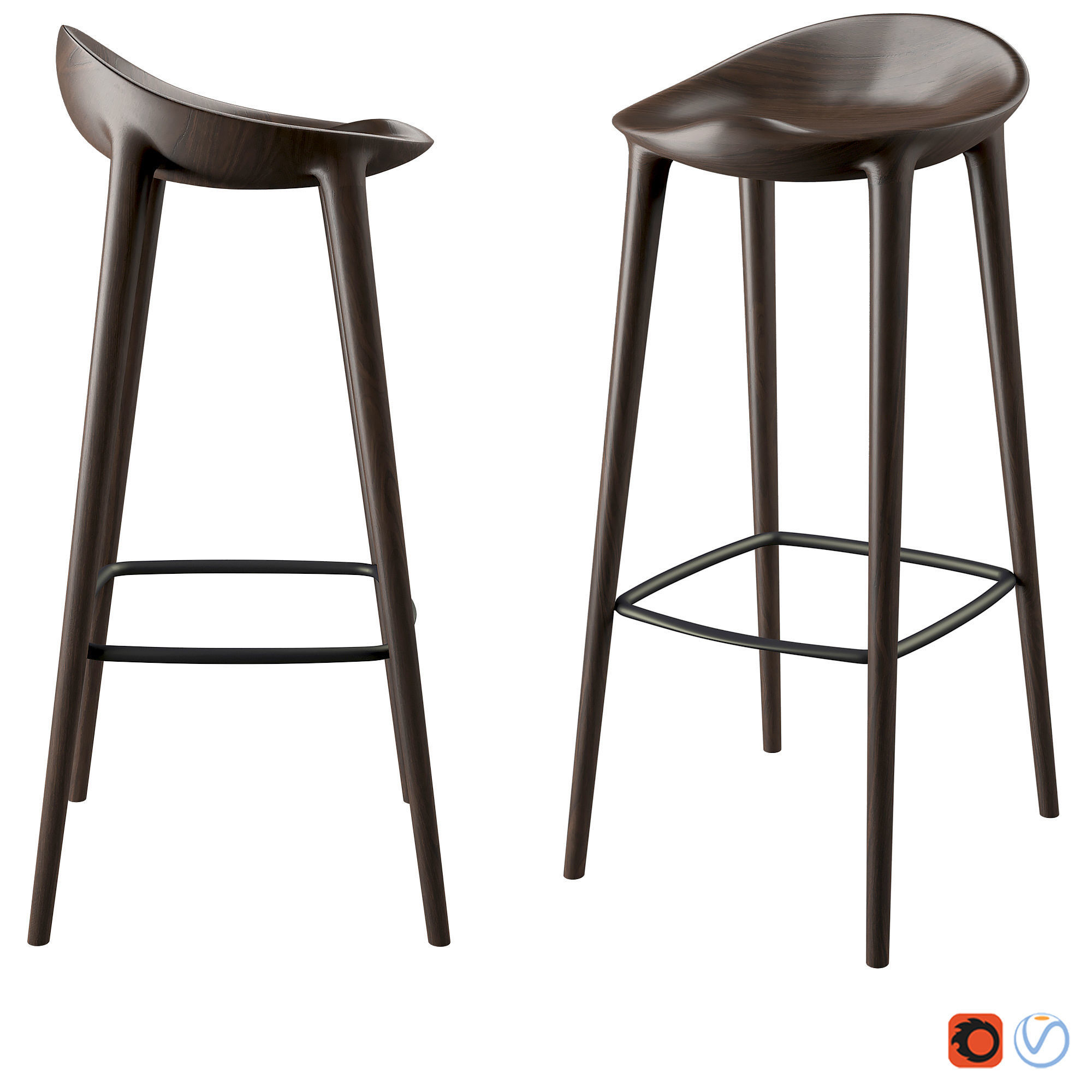 Bar Stool by Inoda and sveje 3D model_1