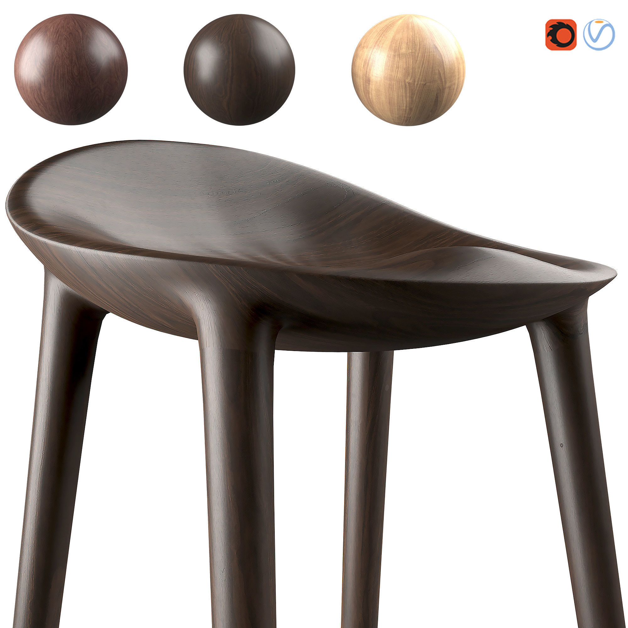 Bar Stool by Inoda and sveje 3D model_2