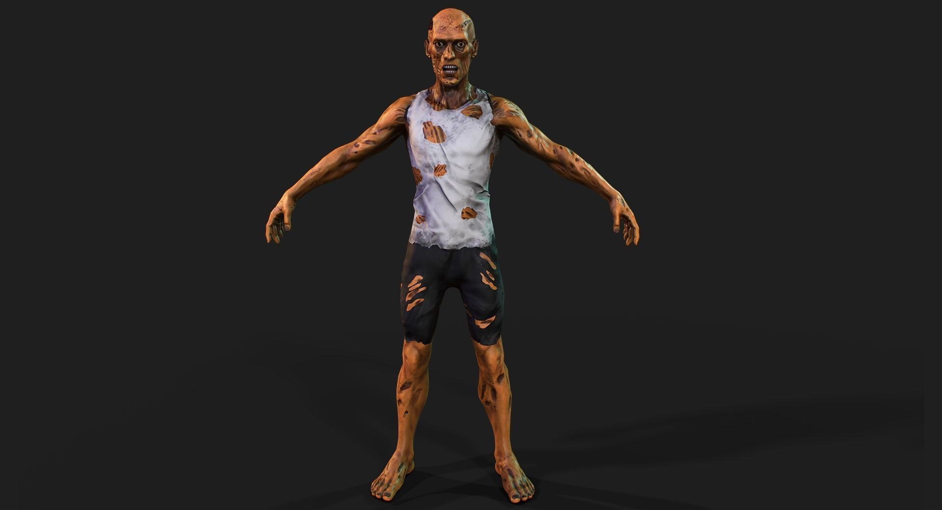 Zombie Low-poly 3D model_4