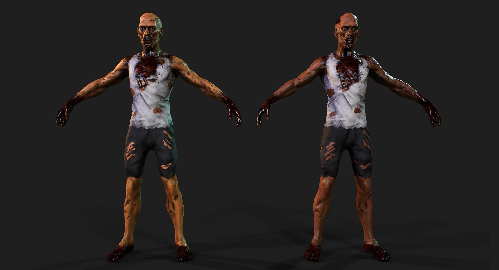 Zombie Low-poly 3D model_3