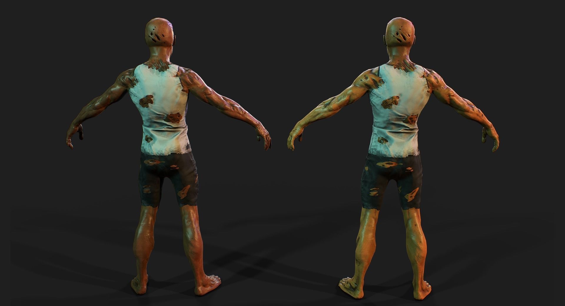 Zombie Low-poly 3D model_2