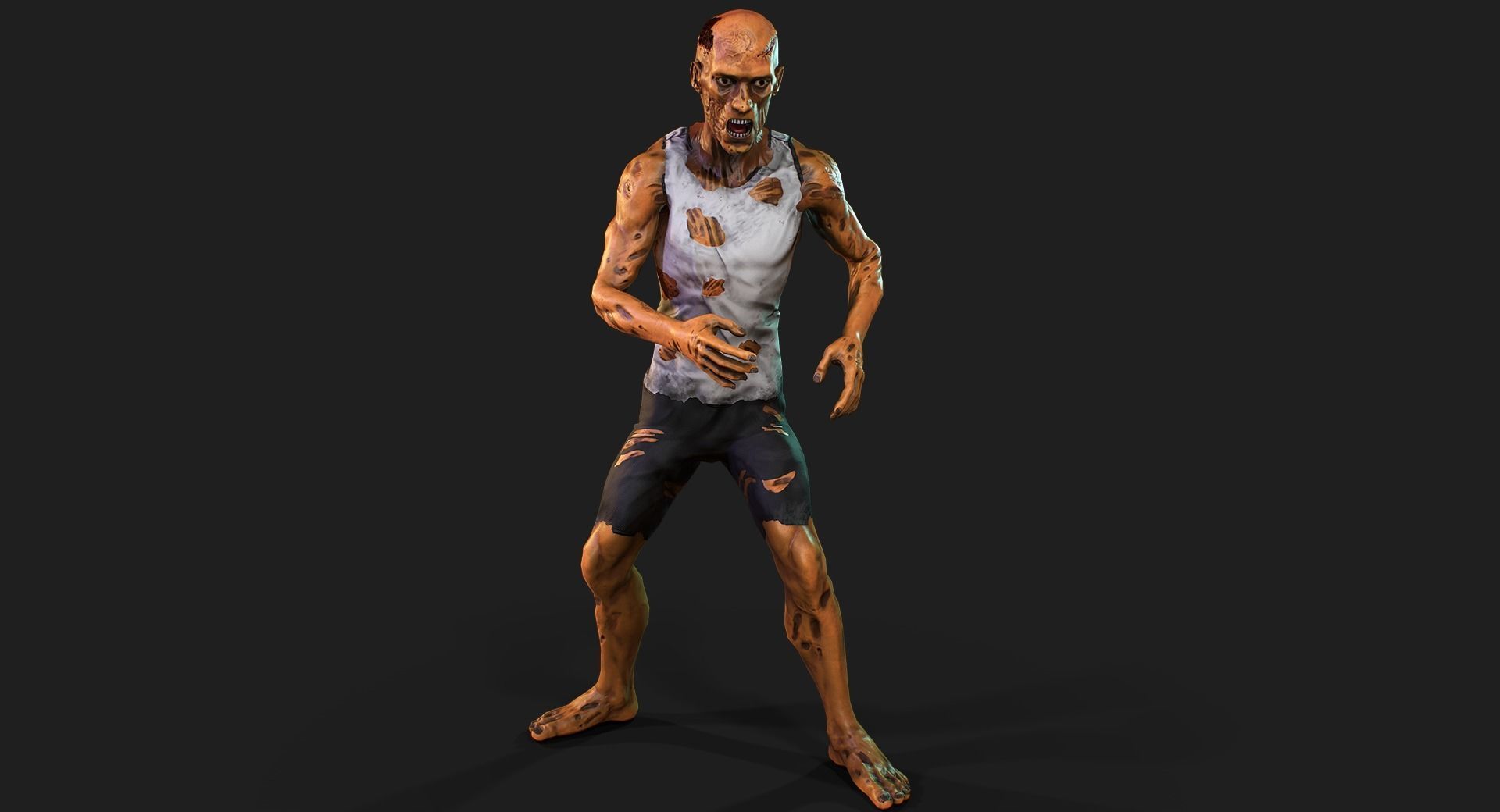 Zombie Low-poly 3D model_7
