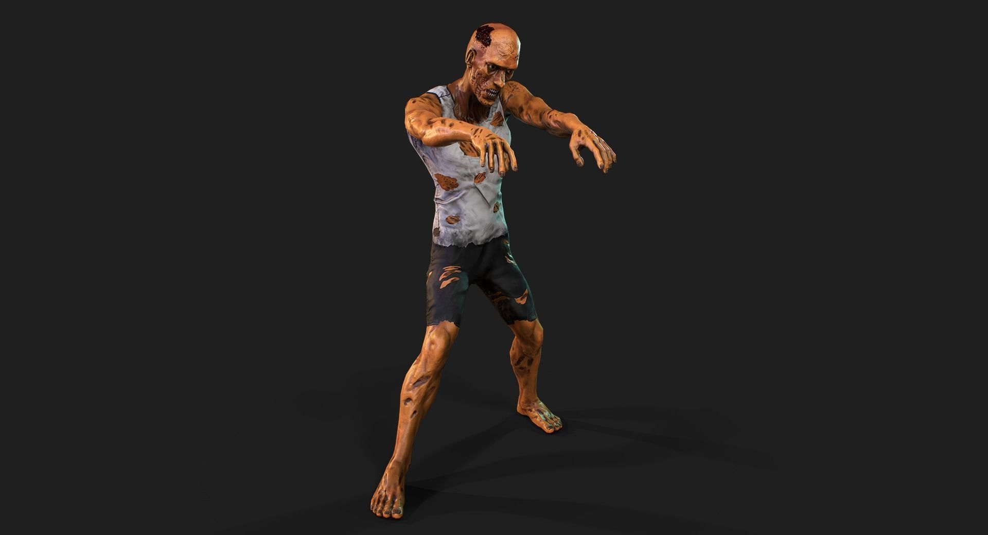 Zombie Low-poly 3D model_6