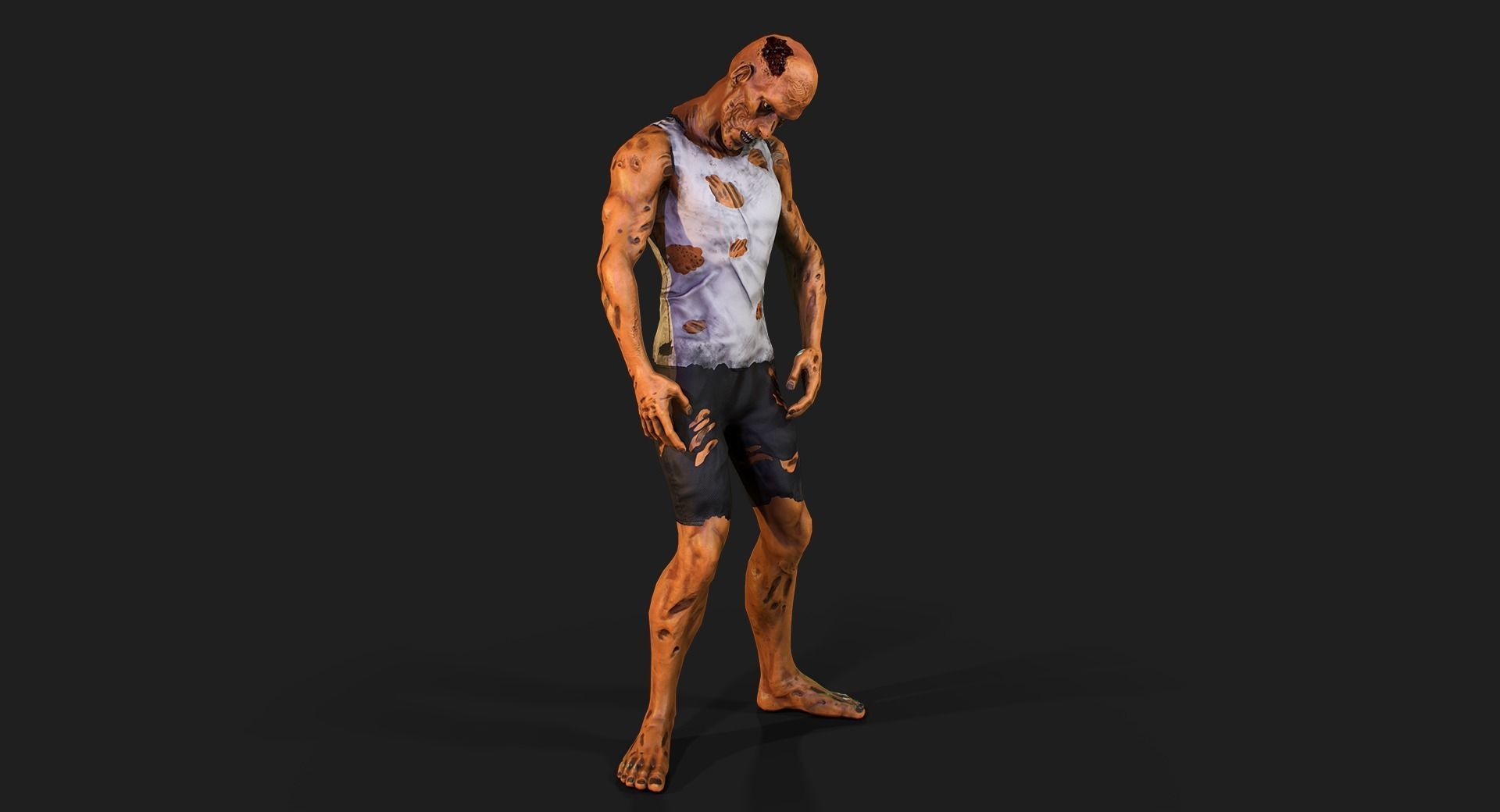 Zombie Low-poly 3D model_5