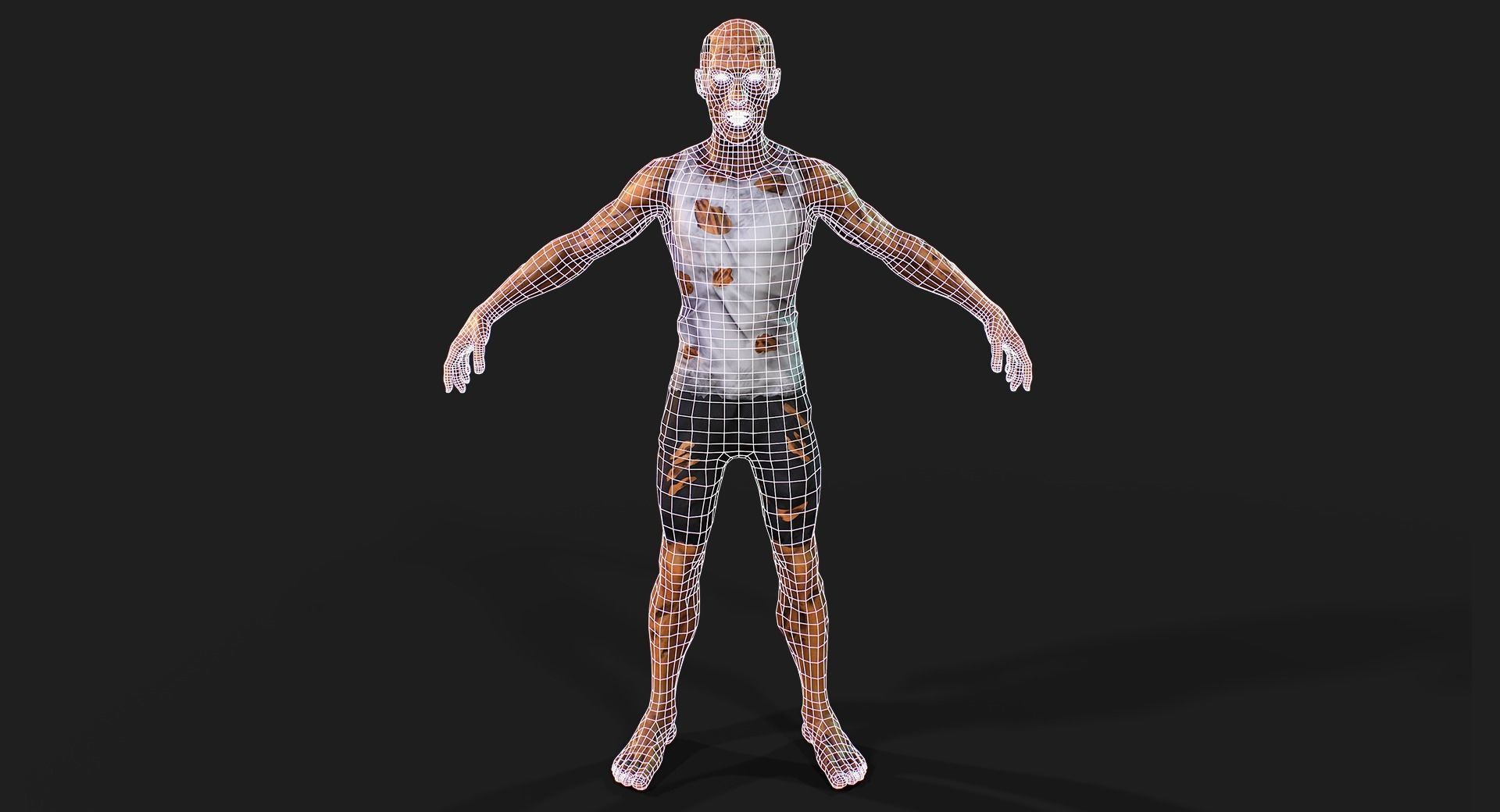 Zombie Low-poly 3D model_9