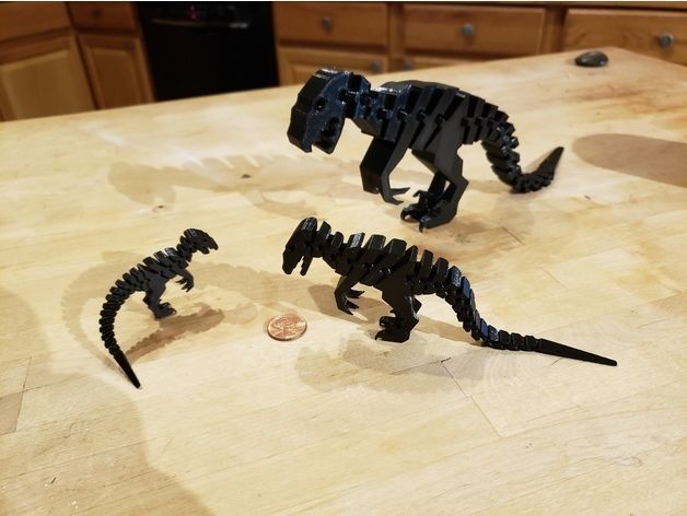 Raptor tyrannosaurus rex magnet 3D model_4